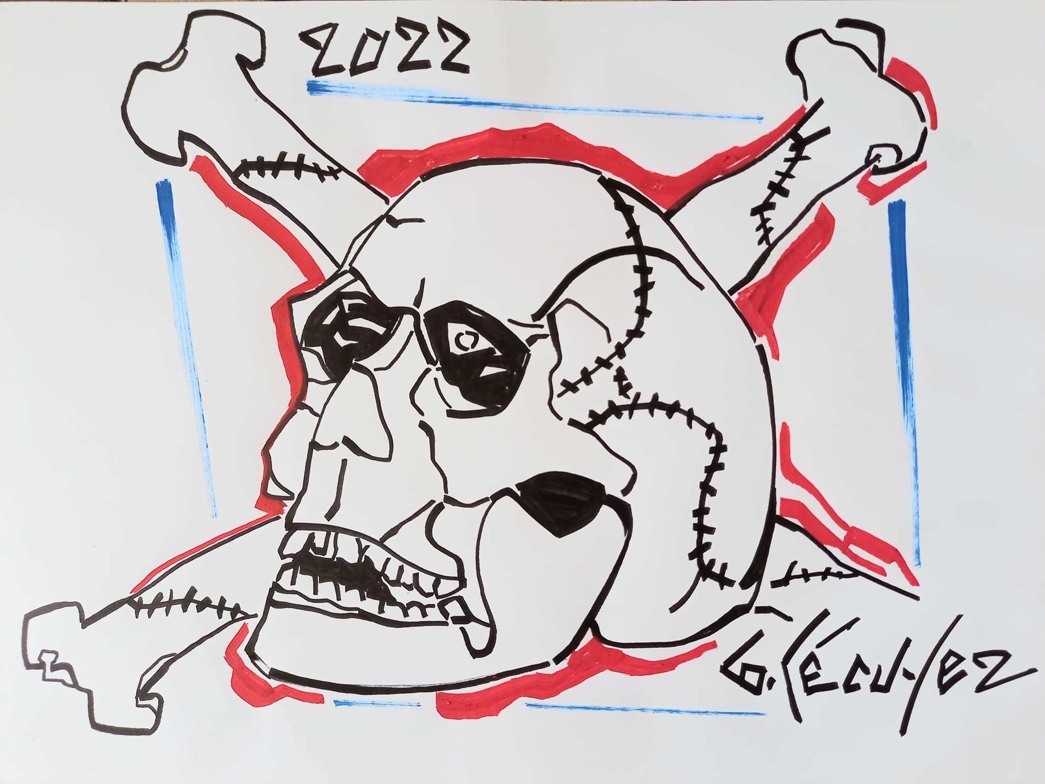 tête de mort dessin réaliste
